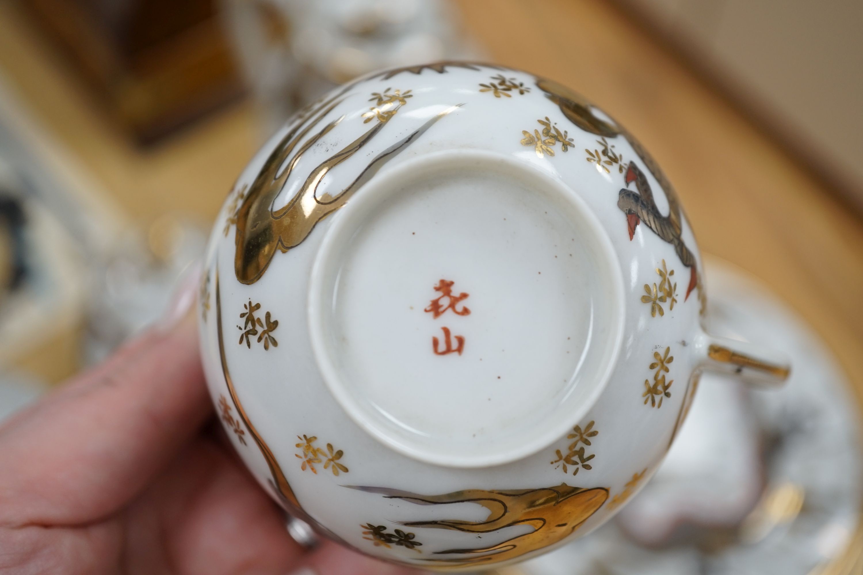 A Japanese eggshell porcelain six-piece tea service